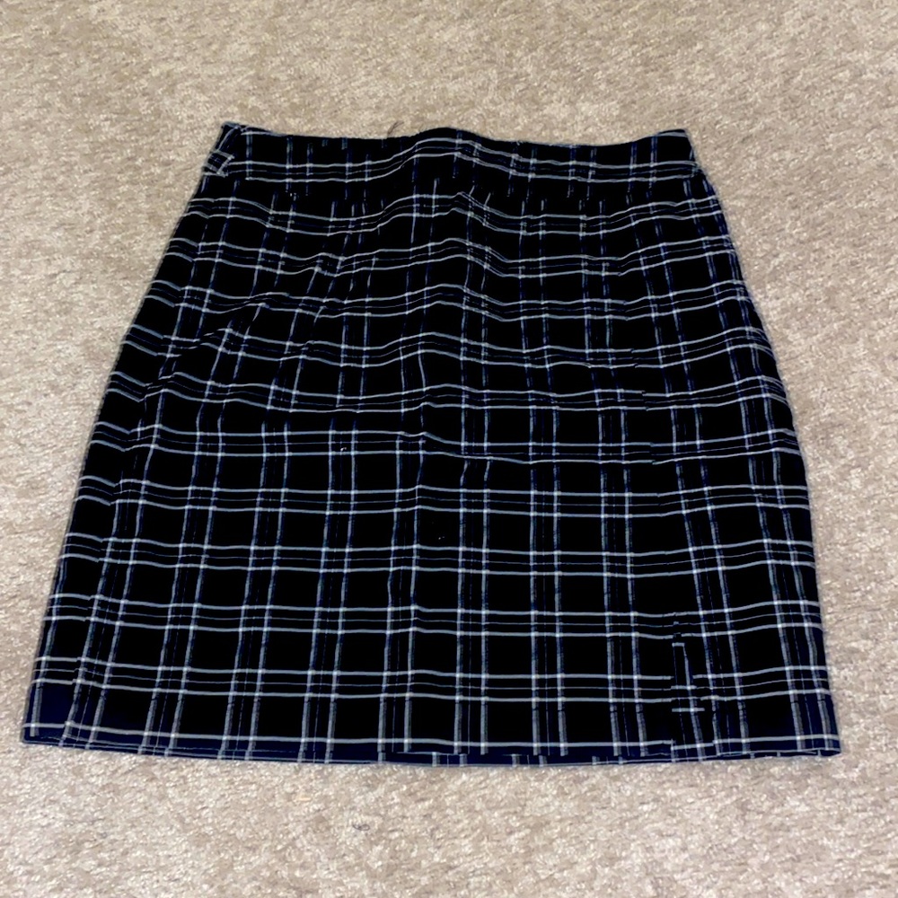 Black and white plaid mini skirt